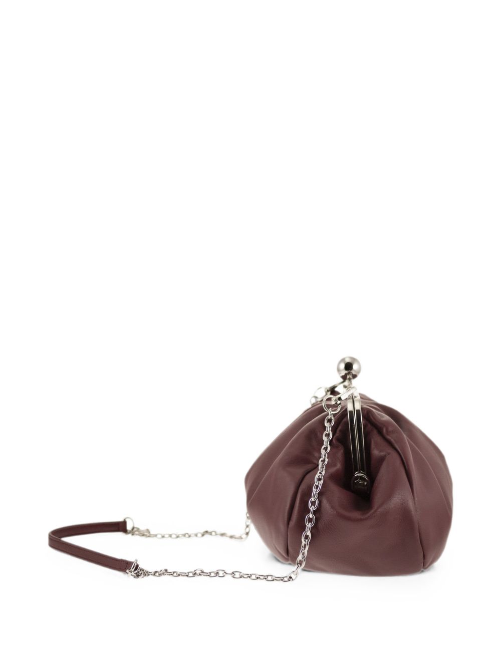Clutch in pelle cubico in bordeaux 