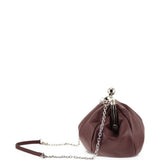 Clutch in pelle cubico in bordeaux 
