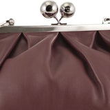Clutch in pelle Cubico in bordeaux 