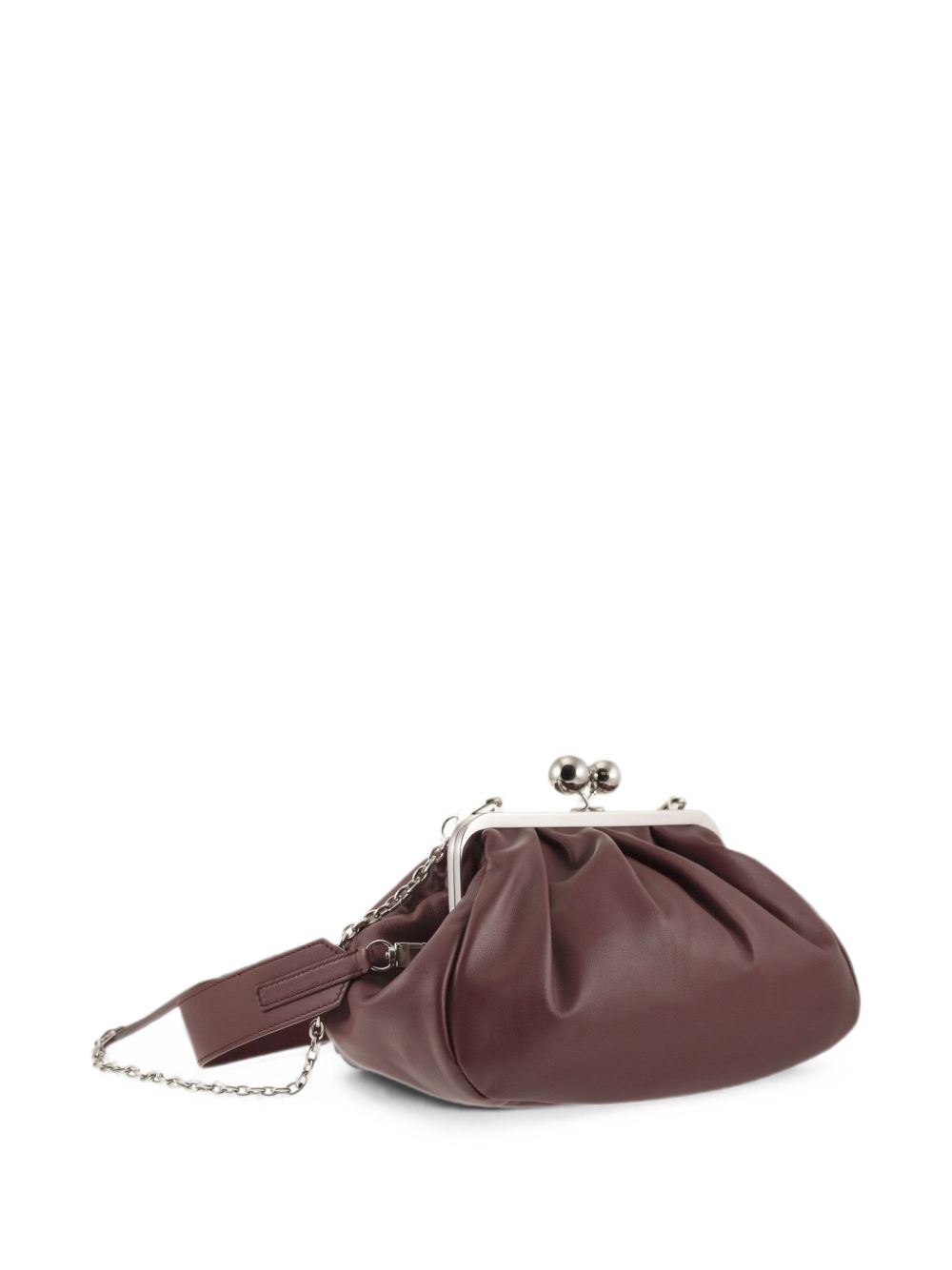 Clutch in pelle cubico in bordeaux 