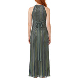 Abito lungo con paillettes in verde 