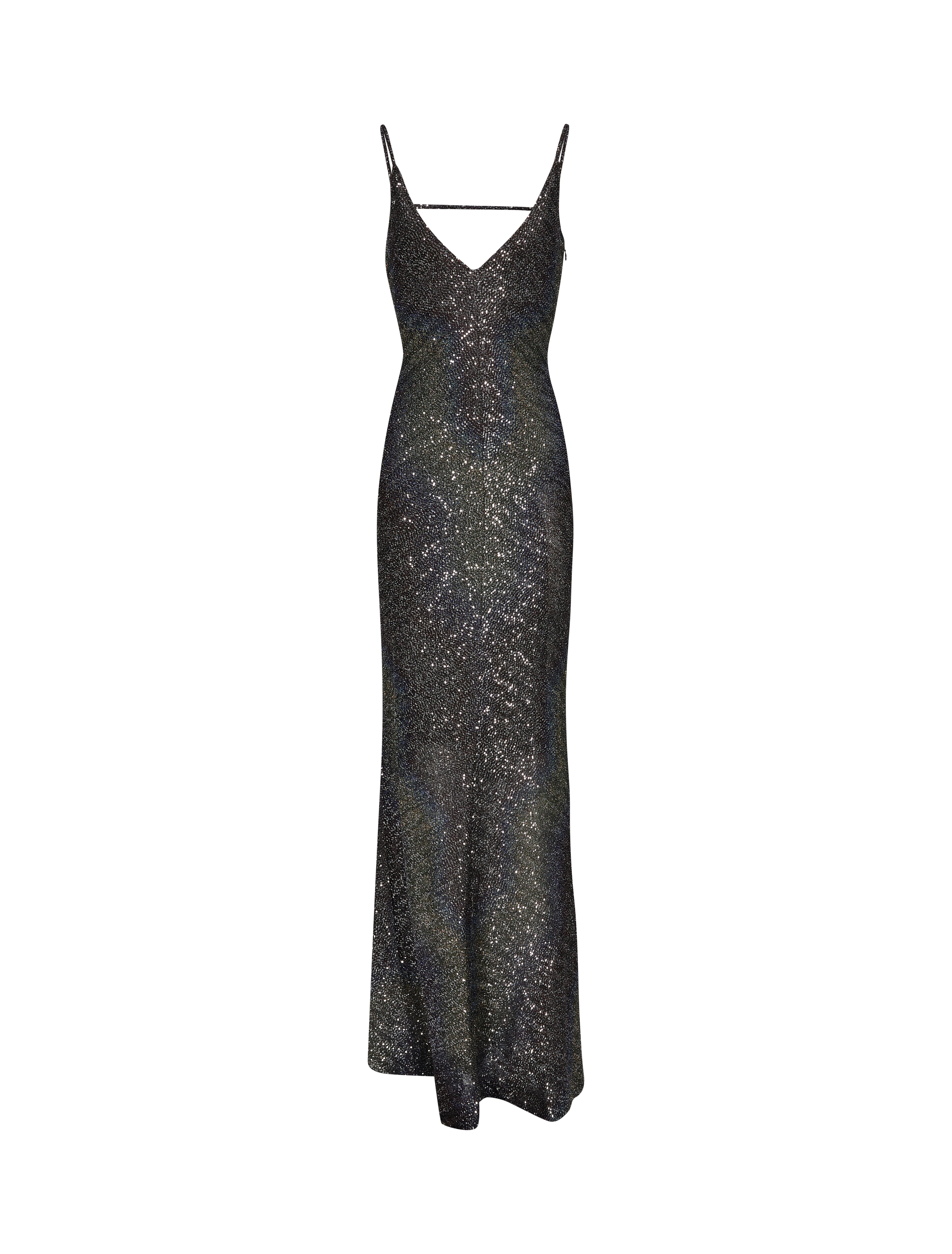 Abito lungo dégradé con paillettes 