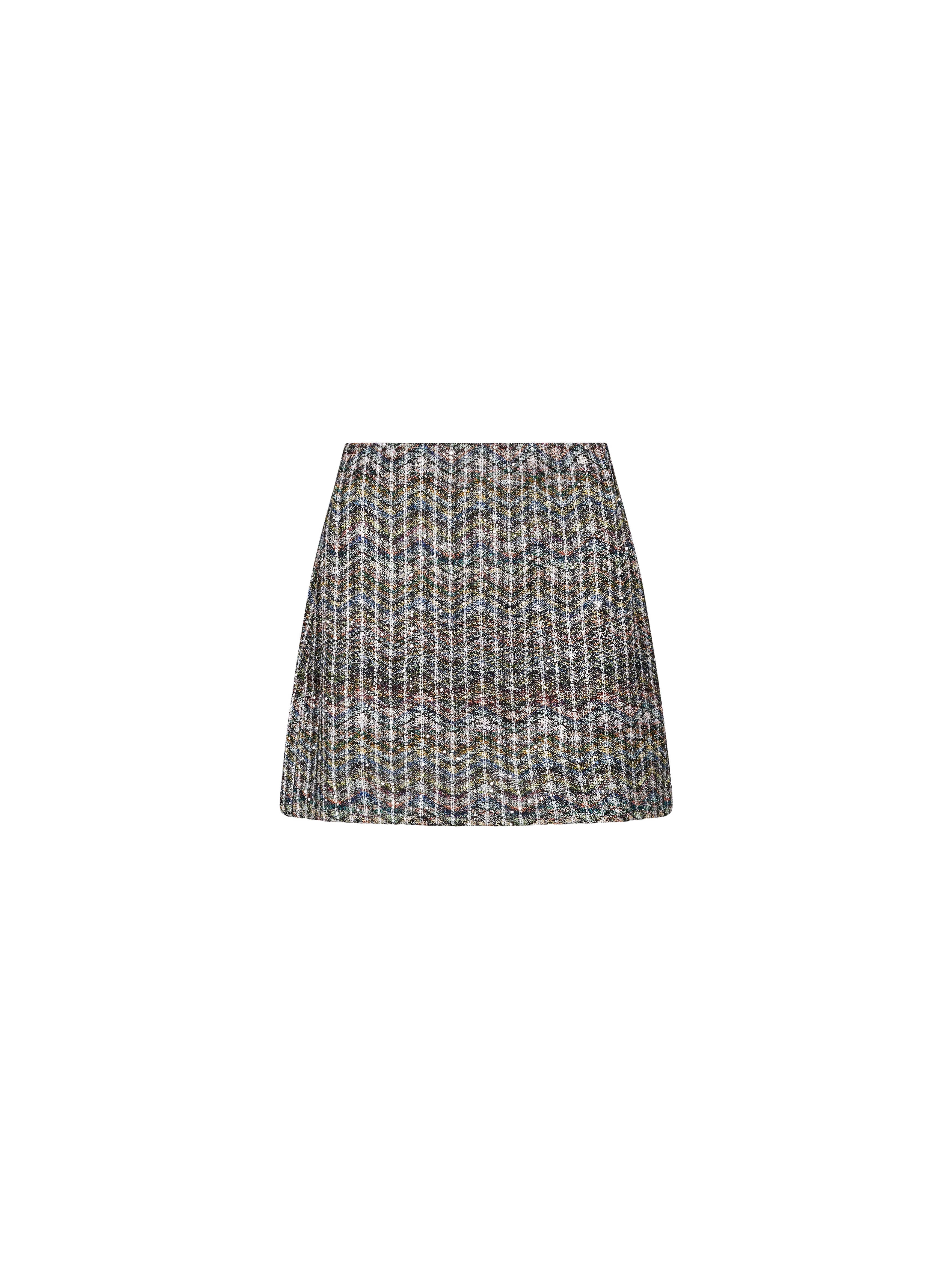 Minigonna motivo chevron multicolor 