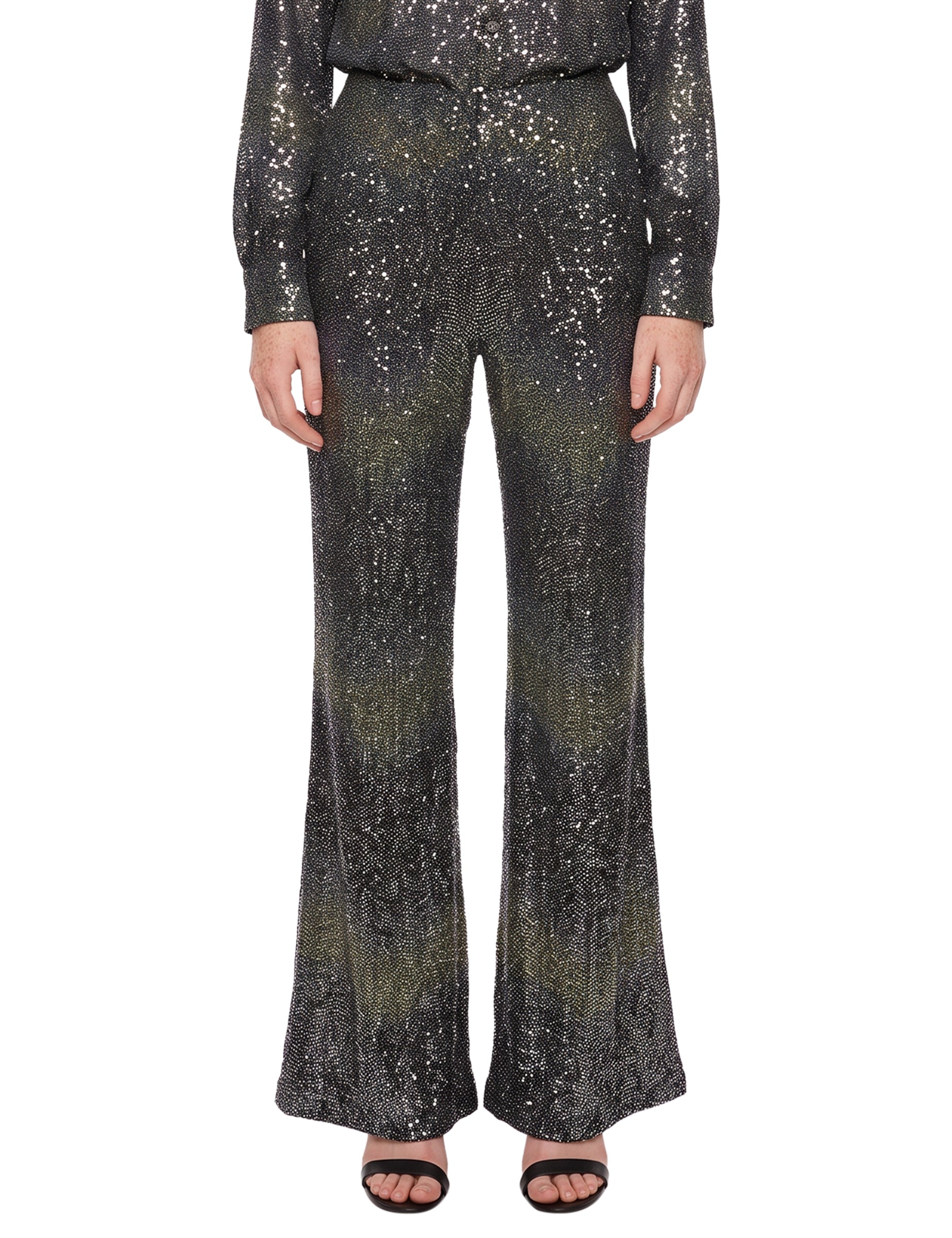 Pantaloni flare multicolor 