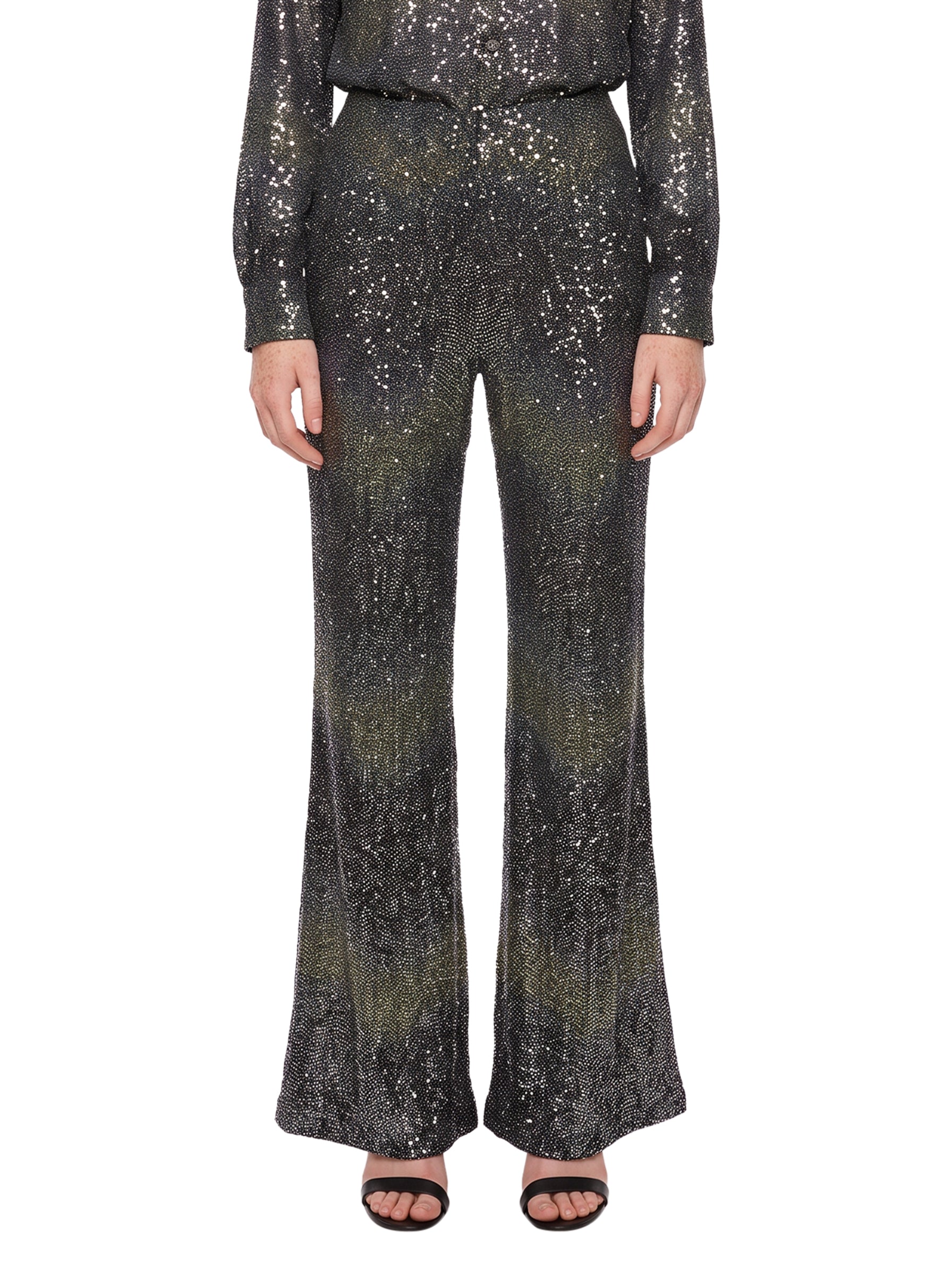 Pantaloni flare multicolor 