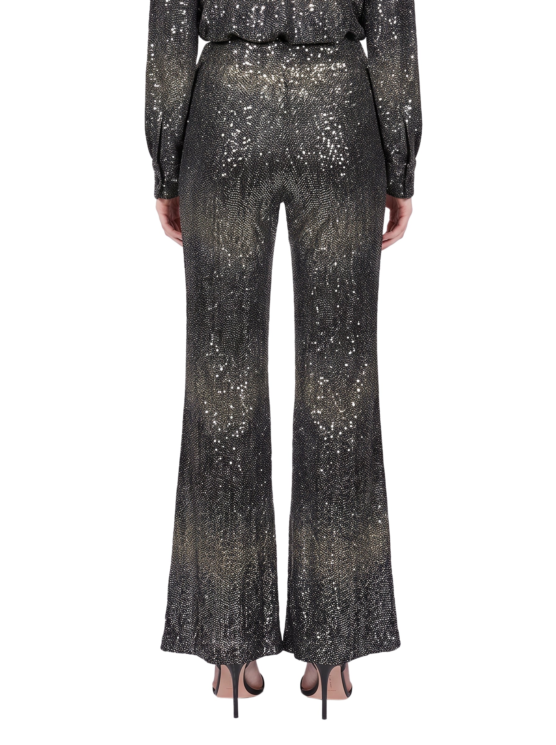 Pantaloni flare multicolor 