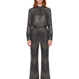 Pantaloni flare multicolor 
