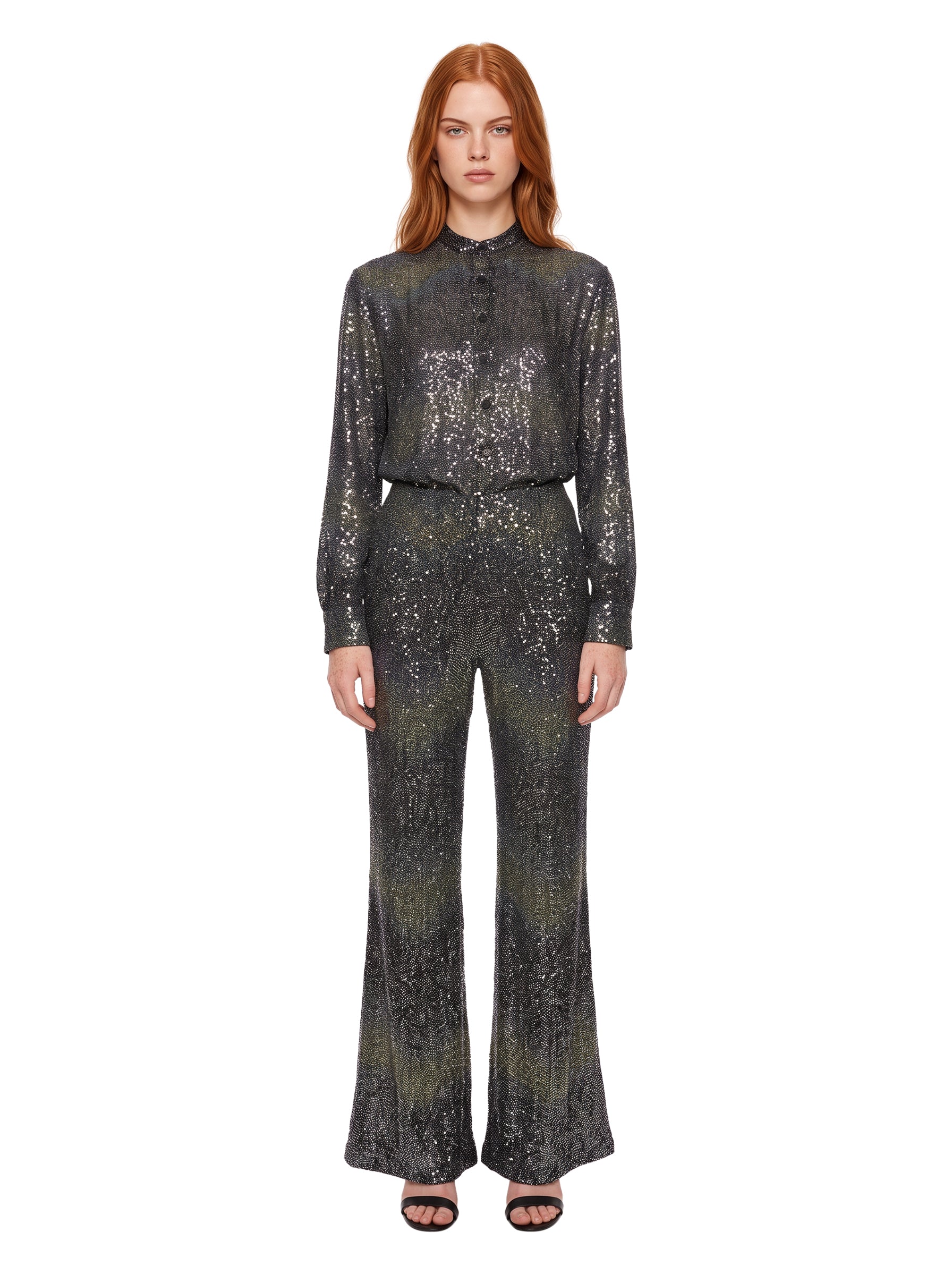Pantaloni flare multicolor 