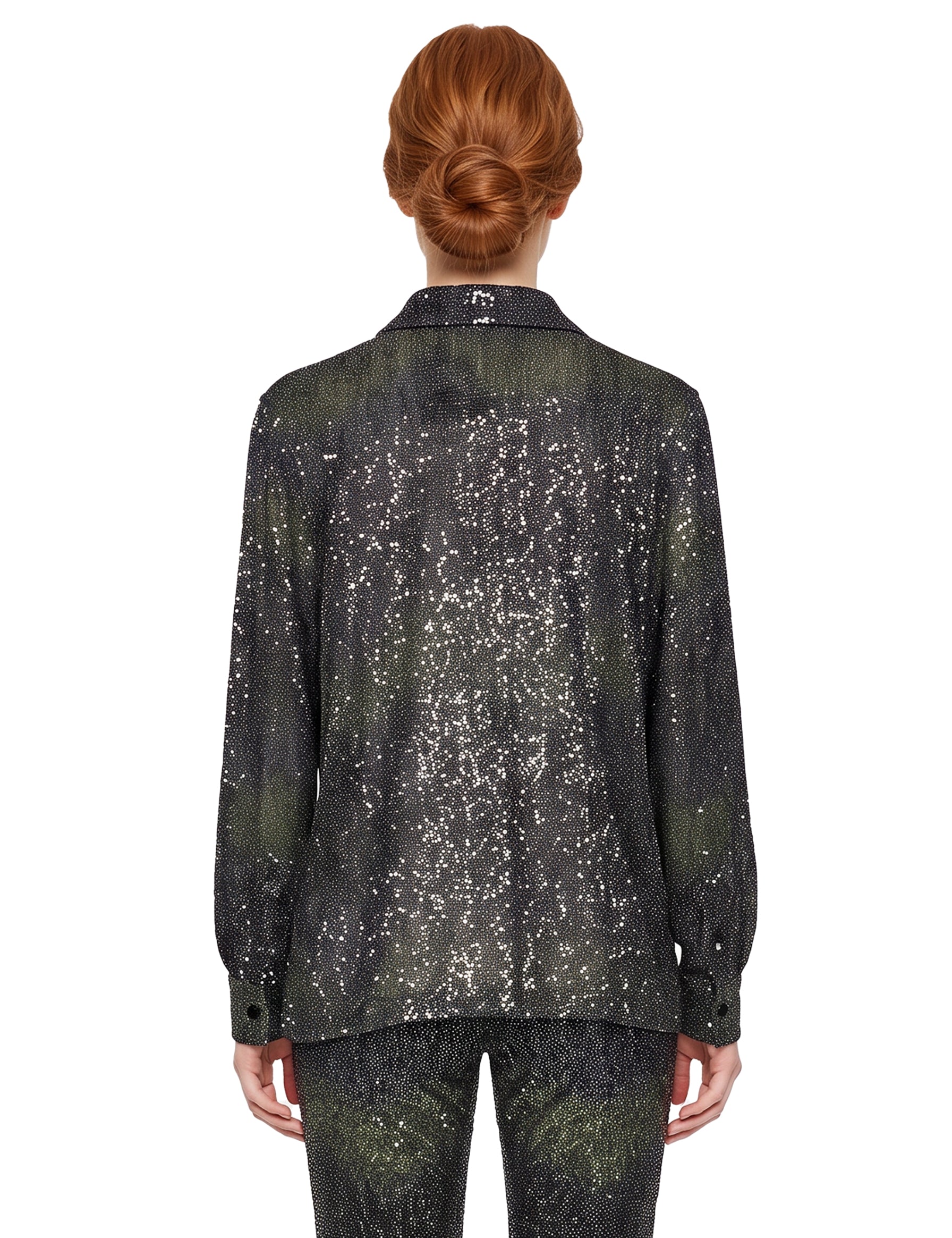Camicia oversize con paillettes multicolor 