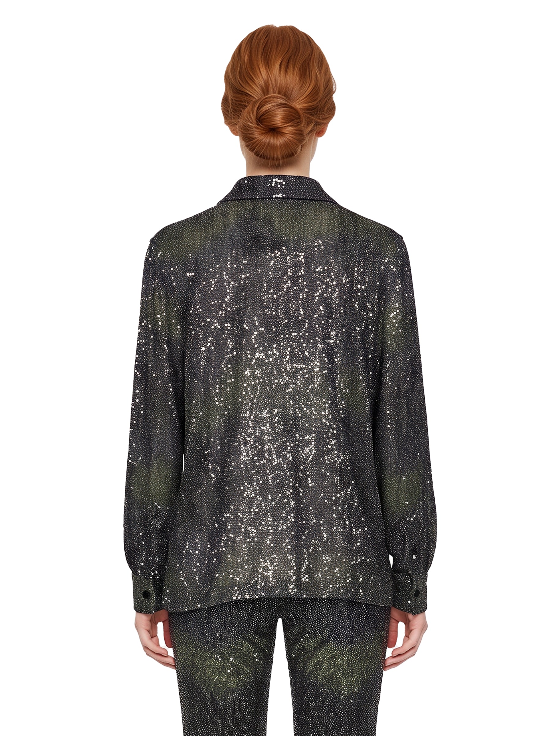 Camicia oversize con paillettes multicolor 