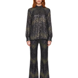 Camicia oversize con paillettes multicolor 