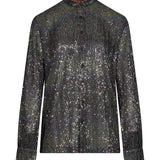 Camicia oversize con paillettes multicolor 