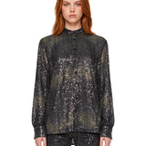 Camicia oversize con paillettes multicolor 