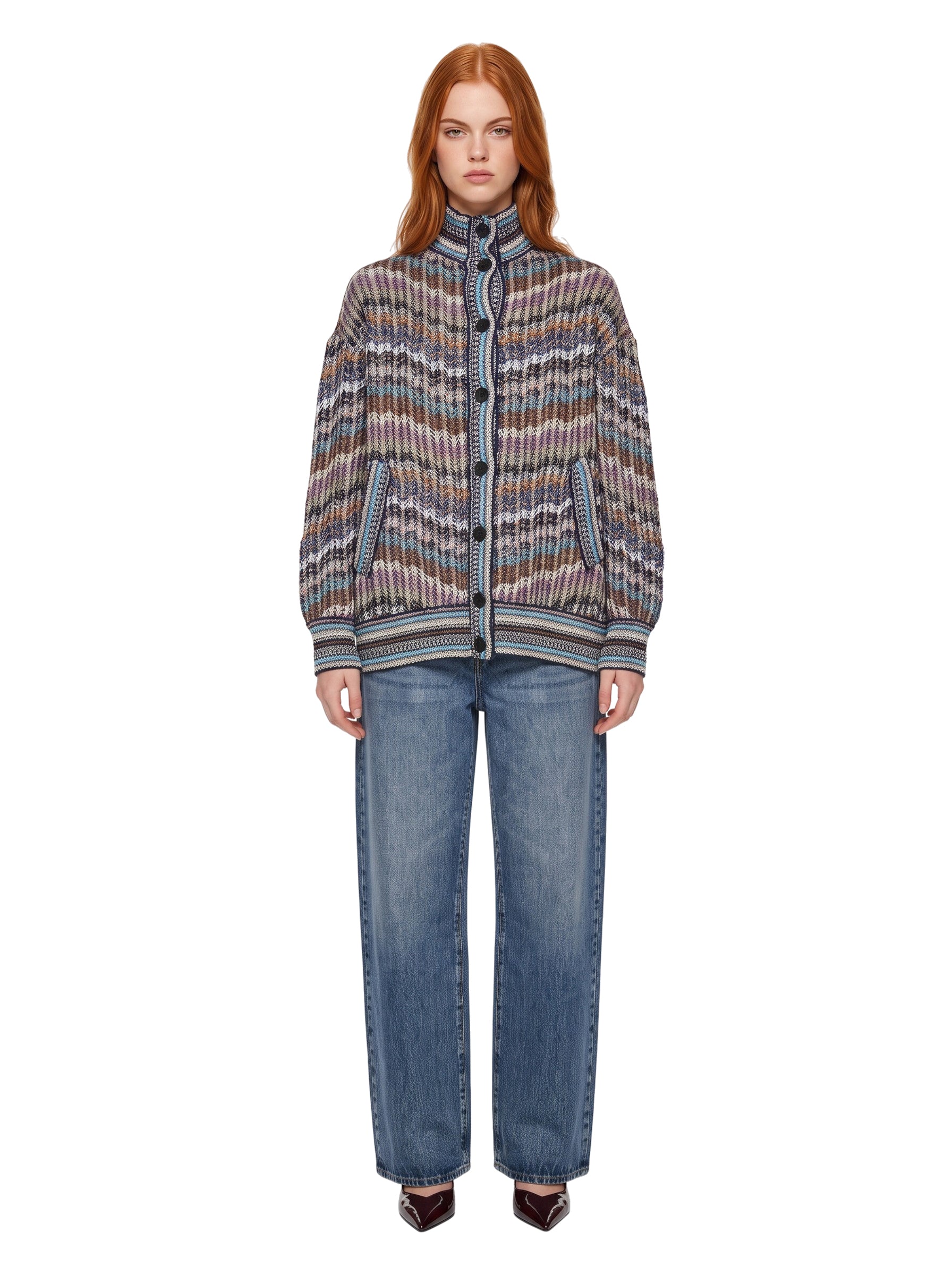 Cardigan con bottoni multicolor 