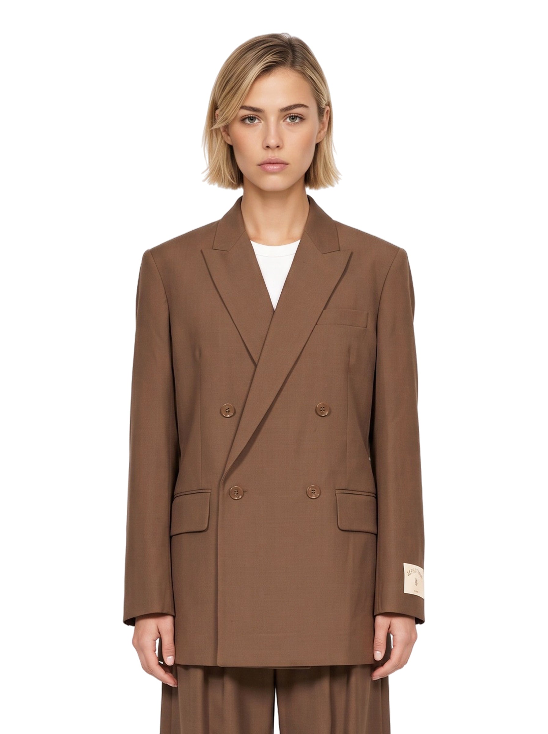 Giacca doppiopetto in marrone 