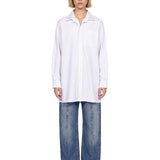 Camicia con doppio colletto in bianco 