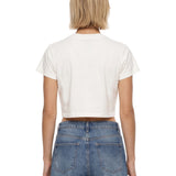 T-shirt con stampa capovolta in bianco 