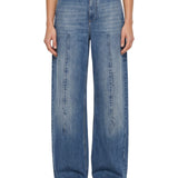 Jeans a gamba larga in denim blu 