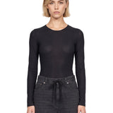 Body a manica lunga in nero 
