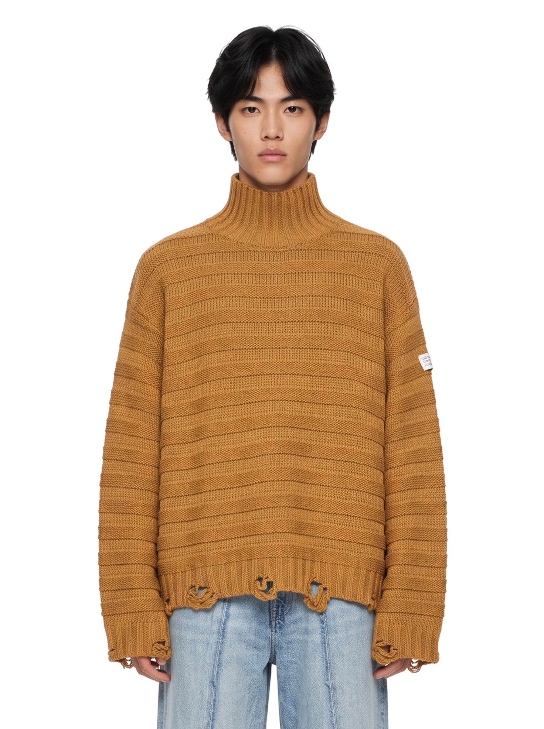 Maglia a collo alto in arancione 