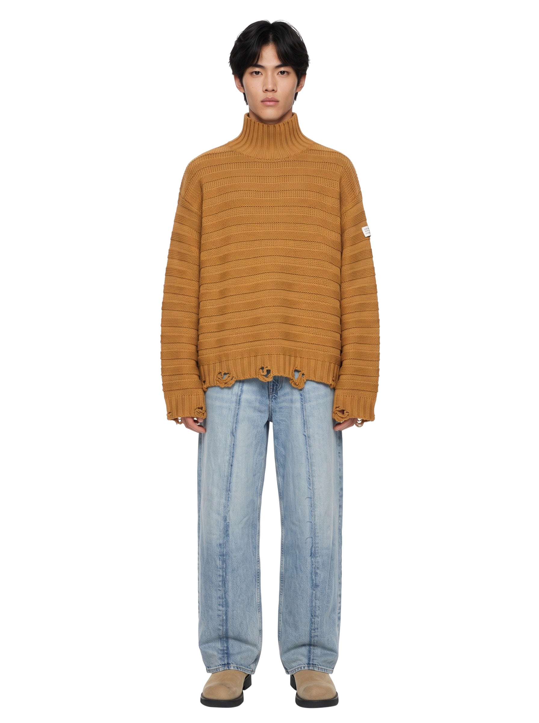 Maglia a collo alto in arancione 
