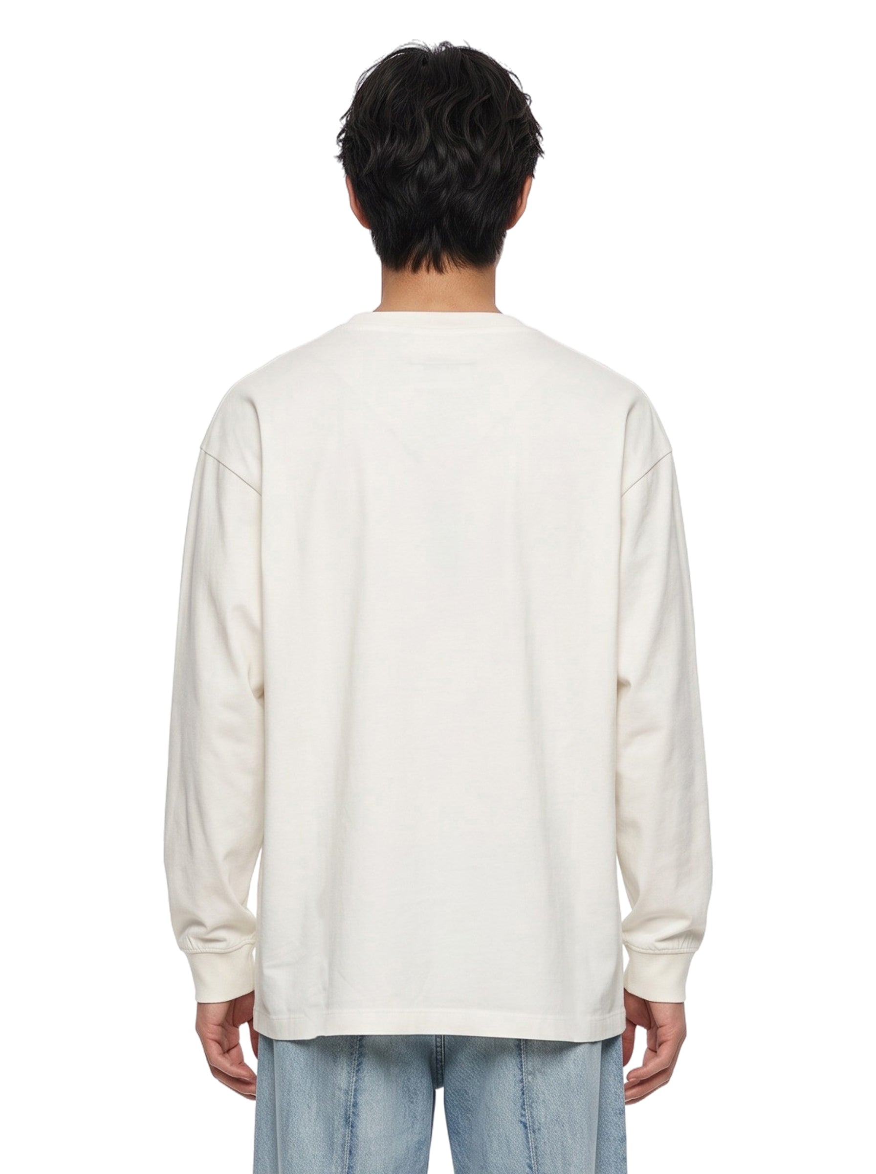 T-shirt a manica lunga in bianco 