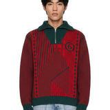 Polo in maglia con mezza zip multicolor 