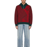 Polo in maglia con mezza zip multicolor 