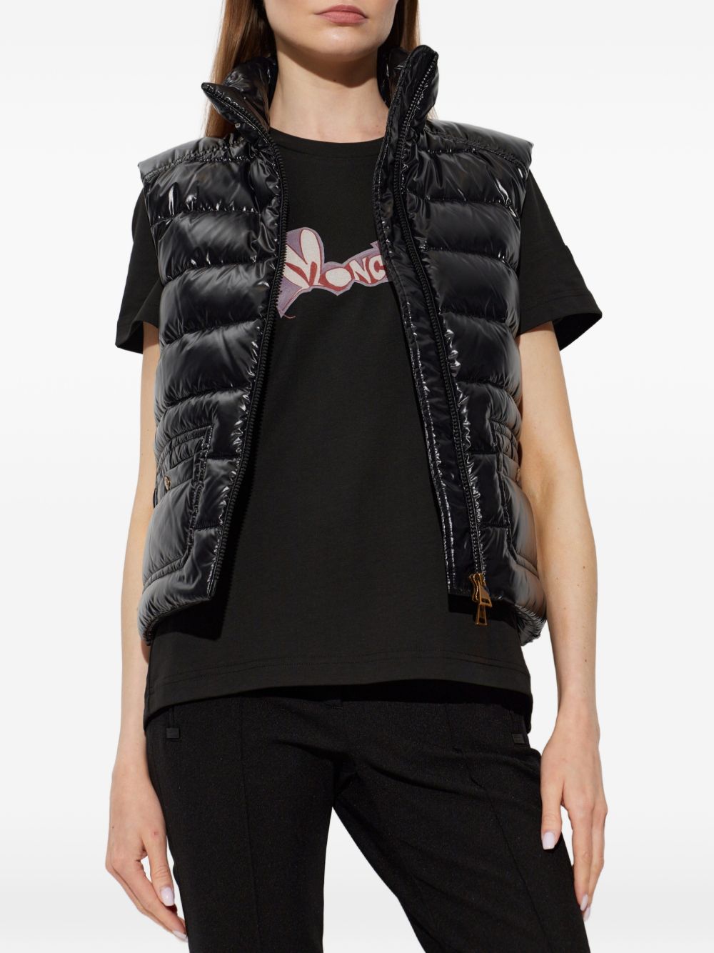 Gilet imbottito trapuntato Frelon in nero 