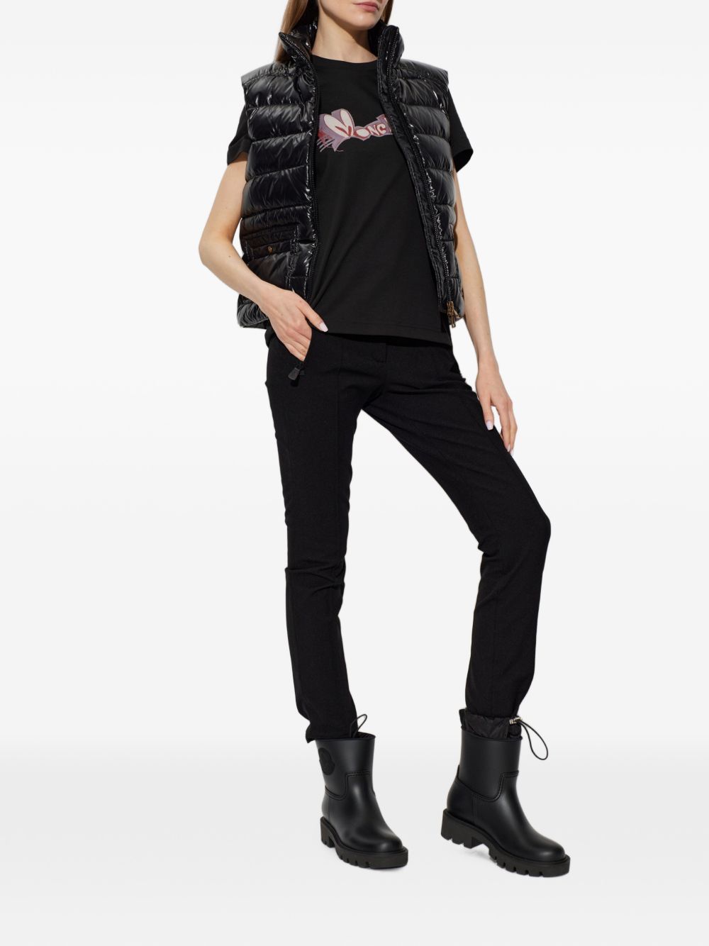 Gilet imbottito trapuntato Frelon in nero 