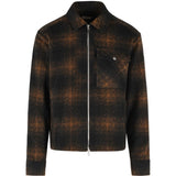 Giacca-camicia a quadri con zip multicolore 