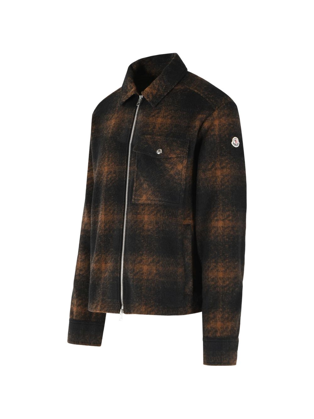 Giacca-camicia a quadri con zip multicolore 