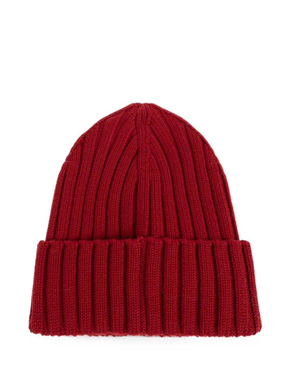 Berretto Tricot in lana logato in rosso 