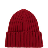 Berretto Tricot in lana logato in rosso 