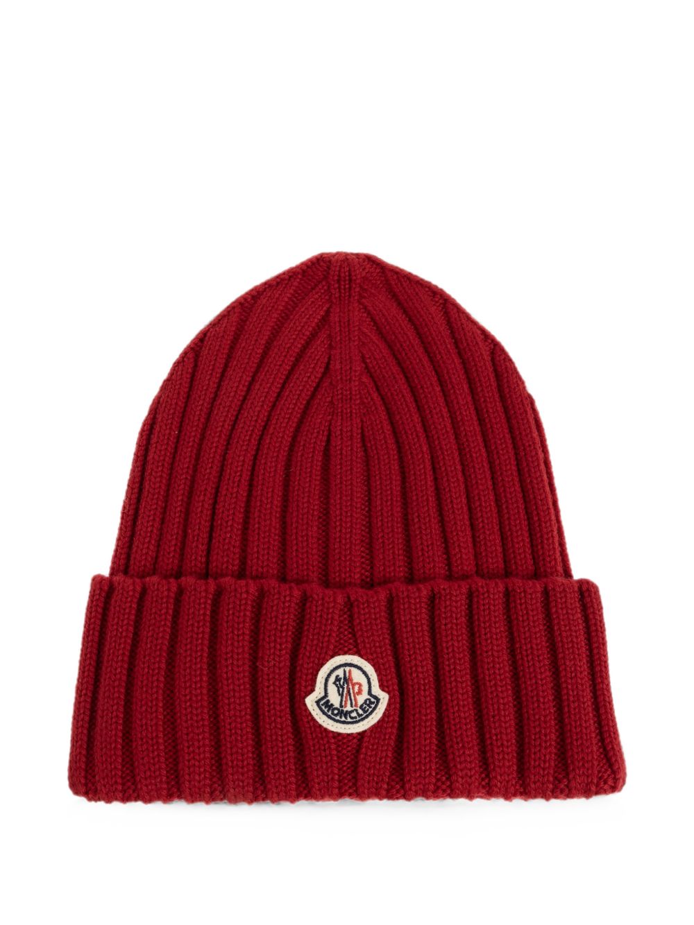 Berretto Tricot in lana logato in rosso 