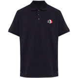 Polo con logo in blu 