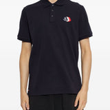 Polo con logo in blu 