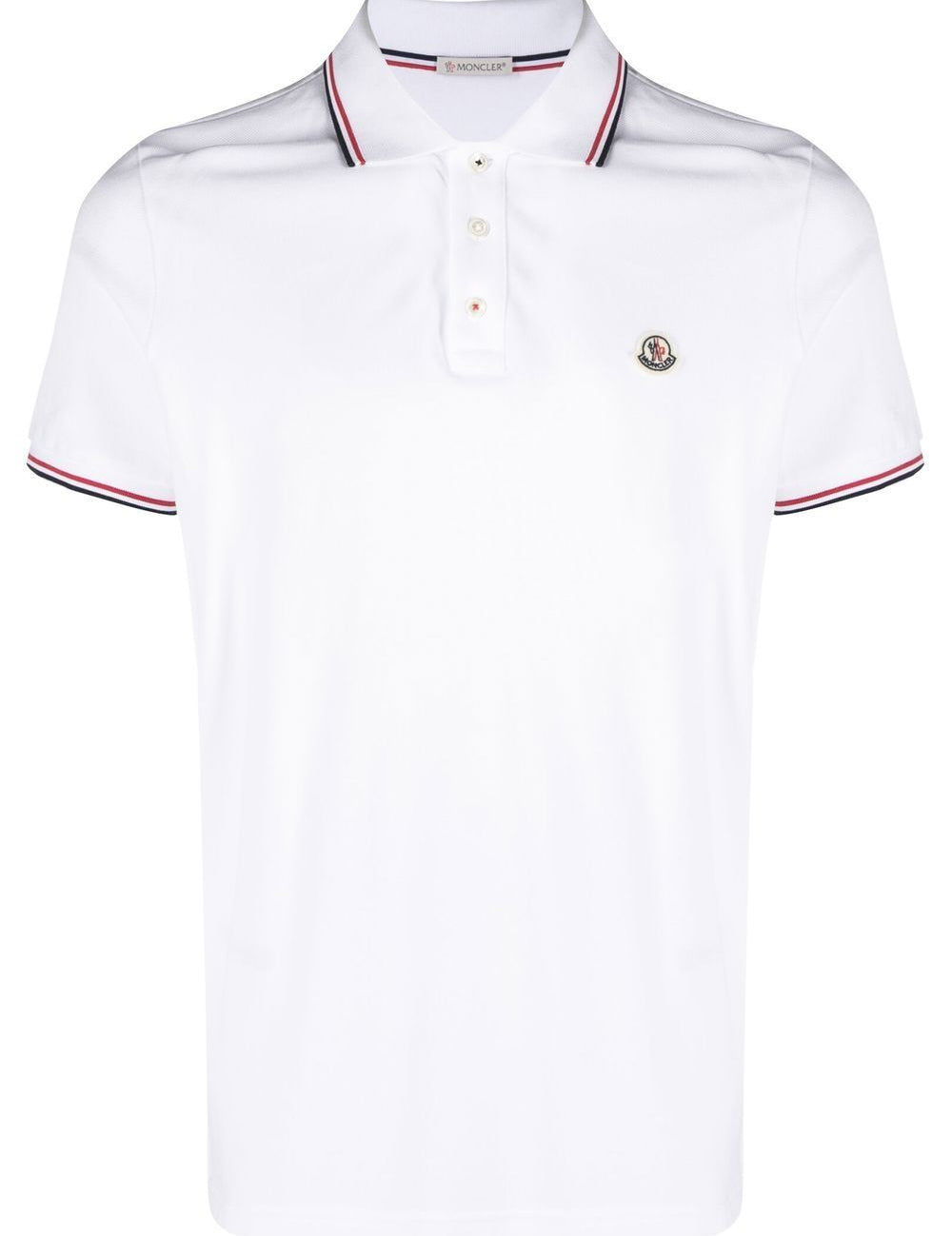 Polo con applicazione logo in bianco Moncler - uomo 