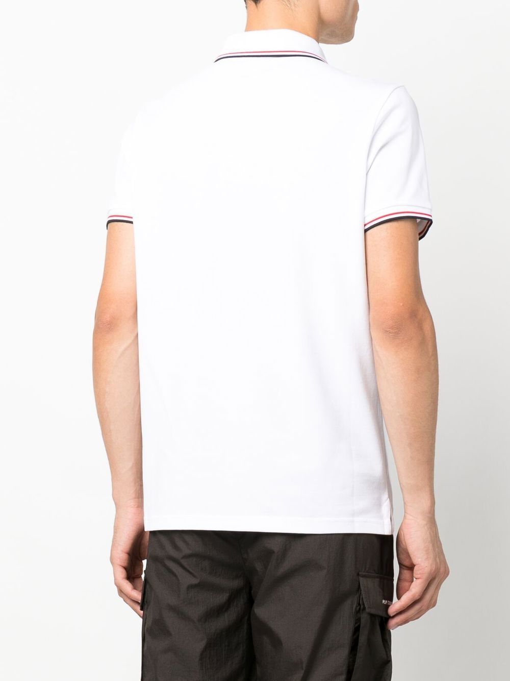 Polo con applicazione logo in bianco Moncler - uomo 