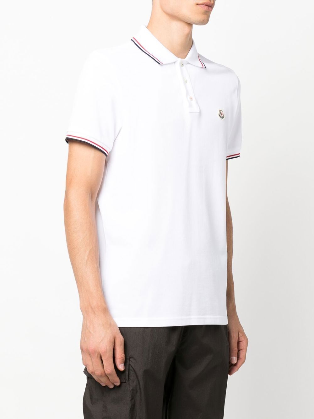 Polo con logo in bianco 