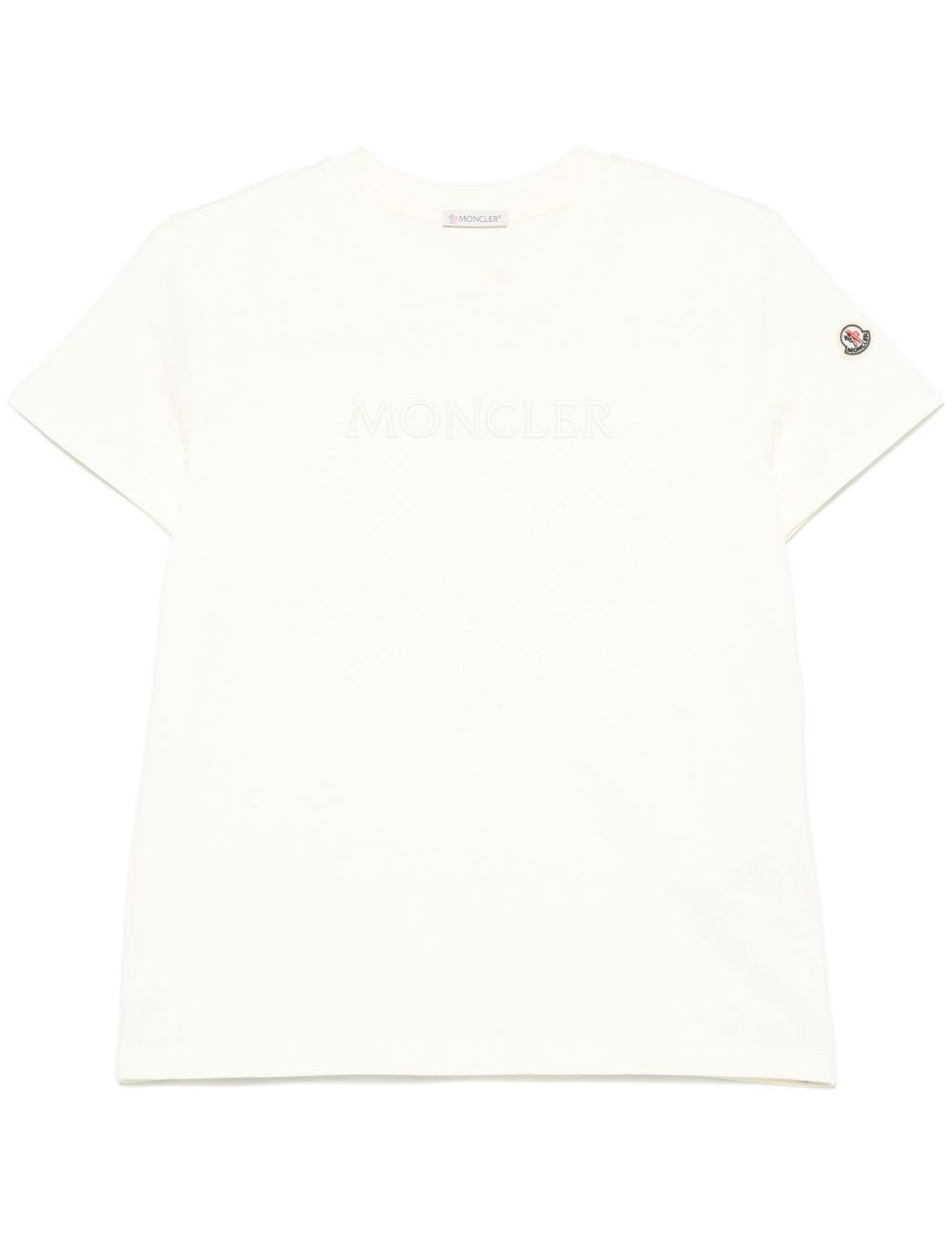 T-shirt con logo in avorio 