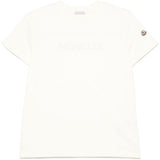T-shirt con logo in avorio 