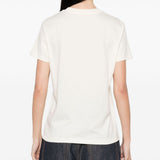 T-shirt con logo in avorio 