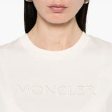 T-shirt con logo in avorio 