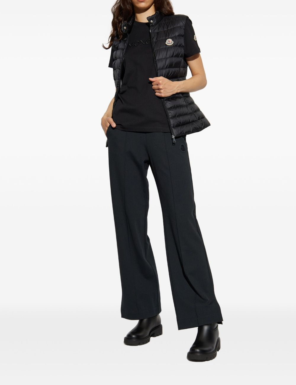 T-shirt con logo in nero Moncler - donna 