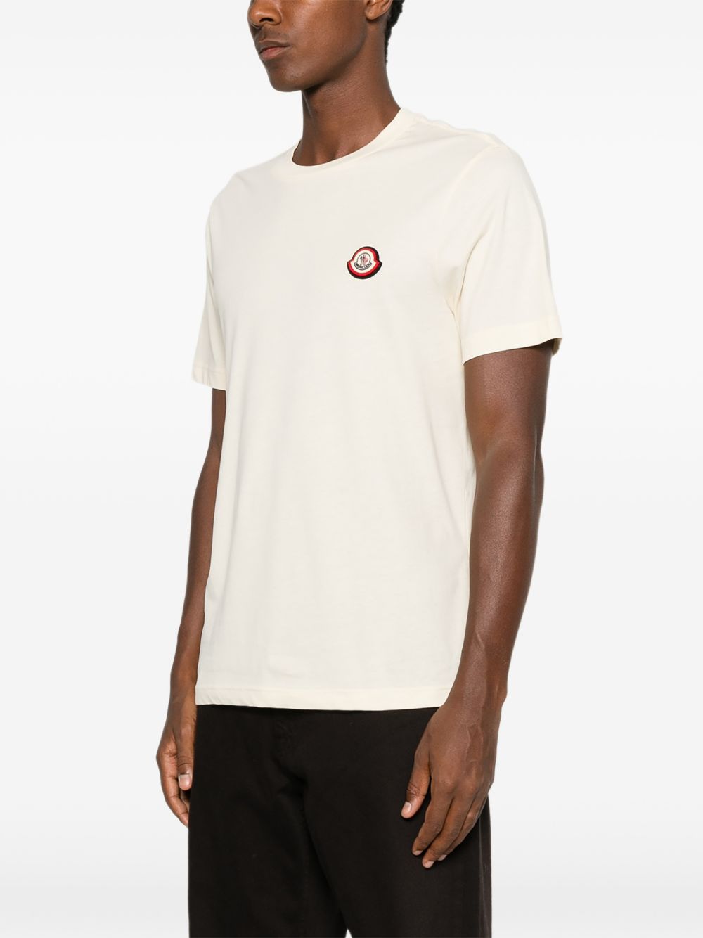 T-shirt con logo in avorio 