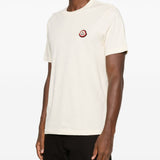 T-shirt con logo in avorio 