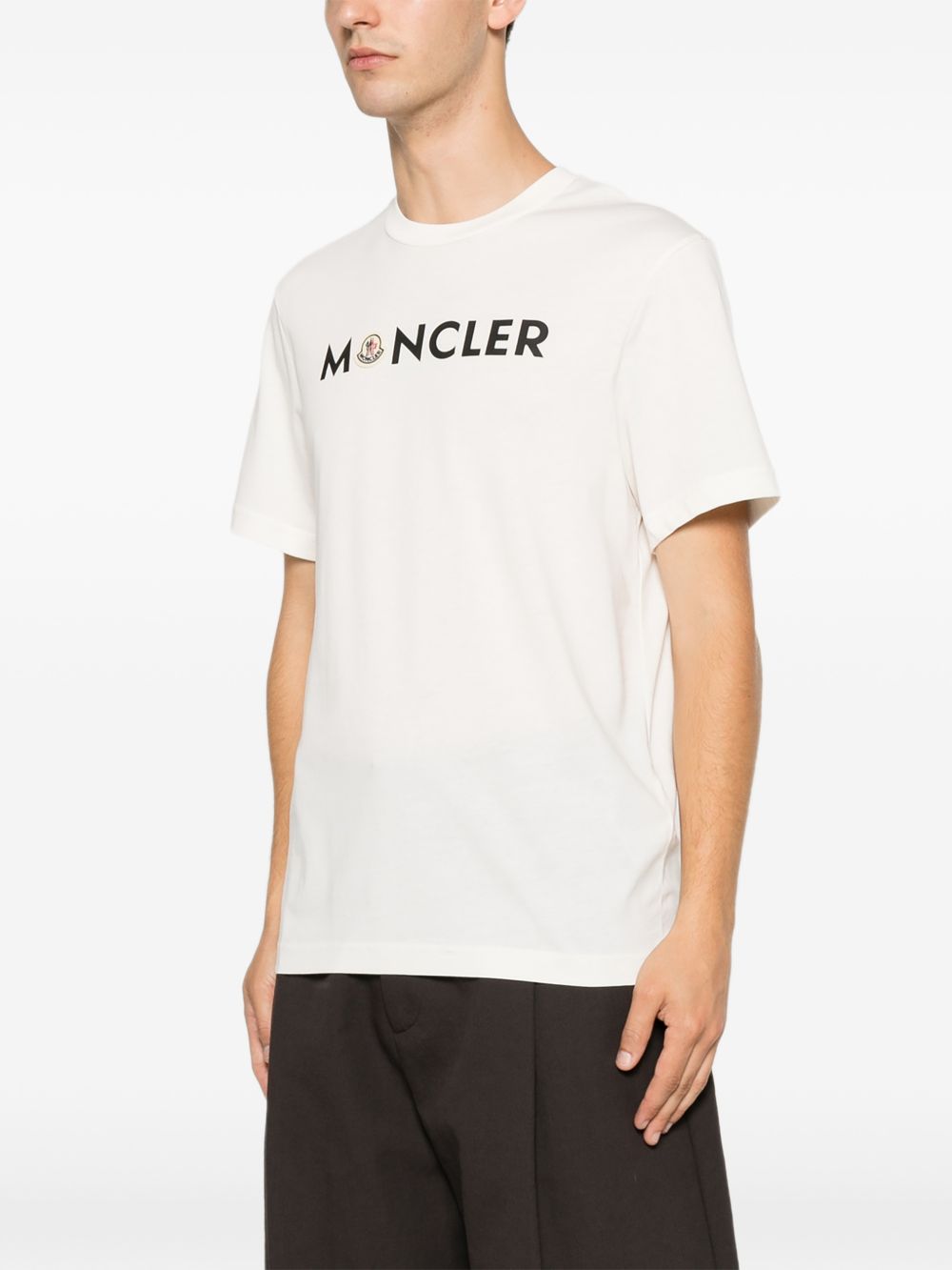 T-shirt con logo in bianco 