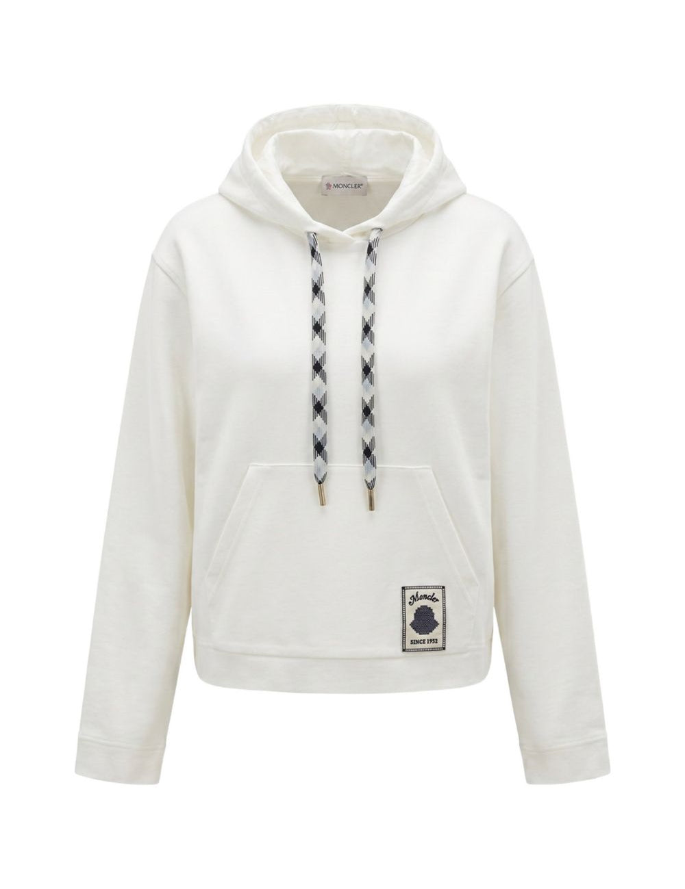Felpa con cappuccio in cotone con logo in bianco 