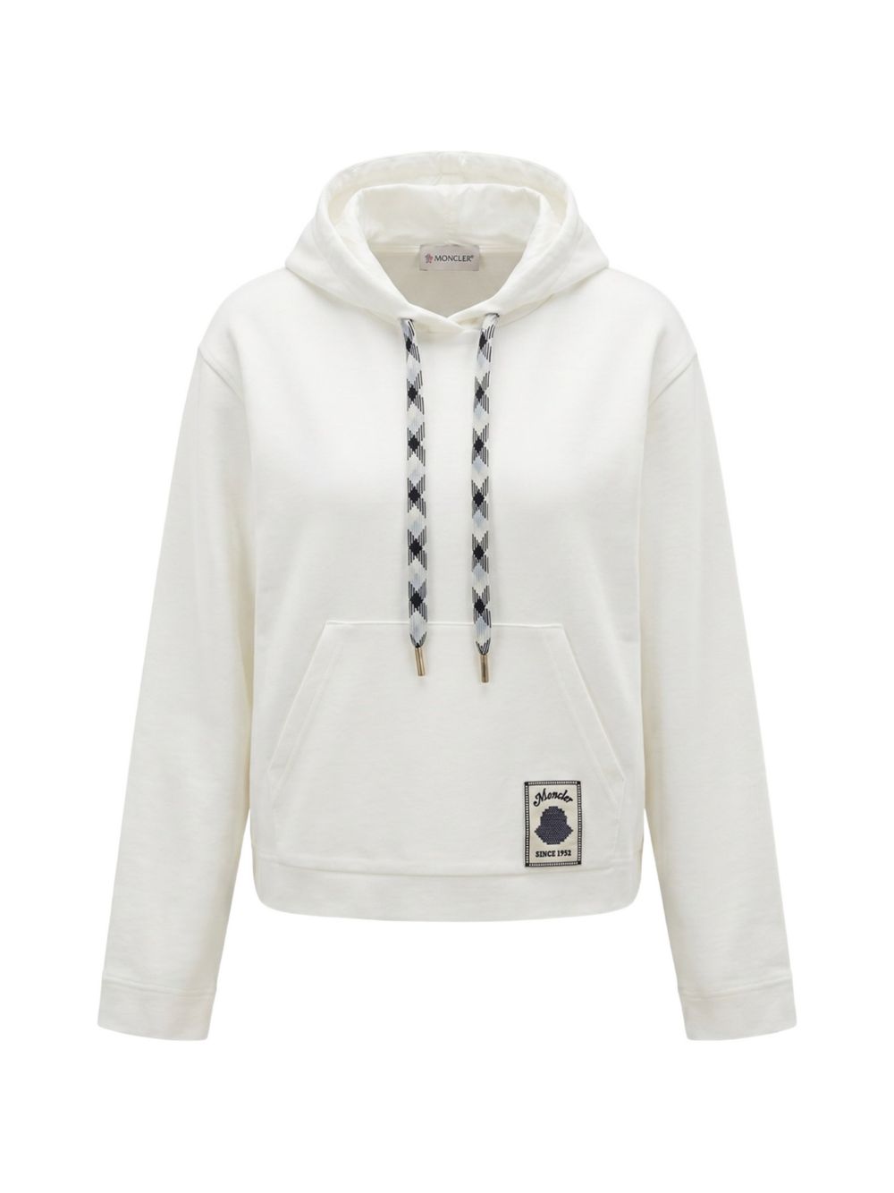 Felpa con cappuccio in cotone con logo in bianco 